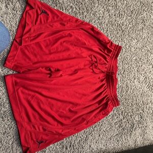 Red Athletic Shorts with Logo